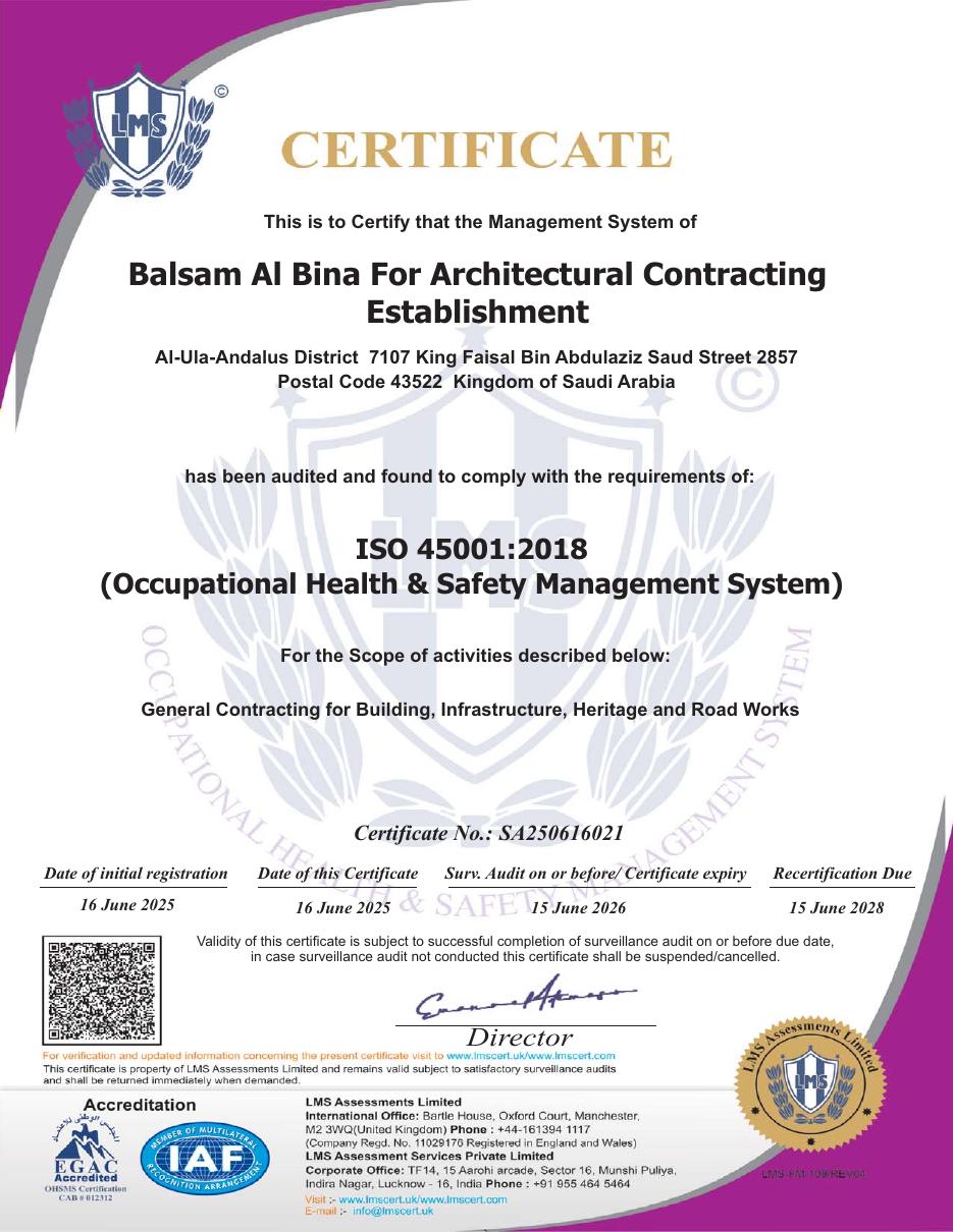 ISO 45001:2018 – Occupational Health & Safety Management System